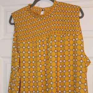 NWOT - 3X Ava & Viv Smock Neck Sleeveless Blouse